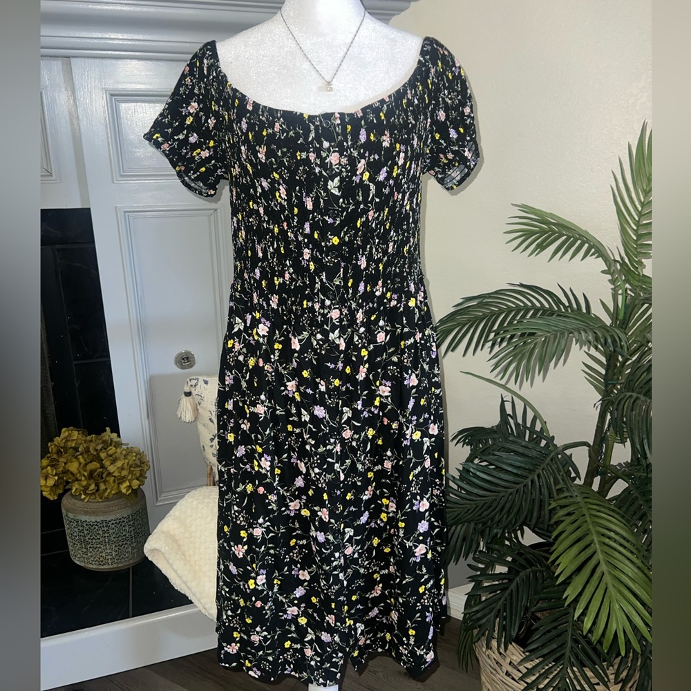 Just Found Floral Black Dress Size 3X